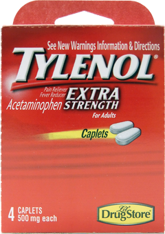 TYLENOL 4CT 500MG CAPLETS