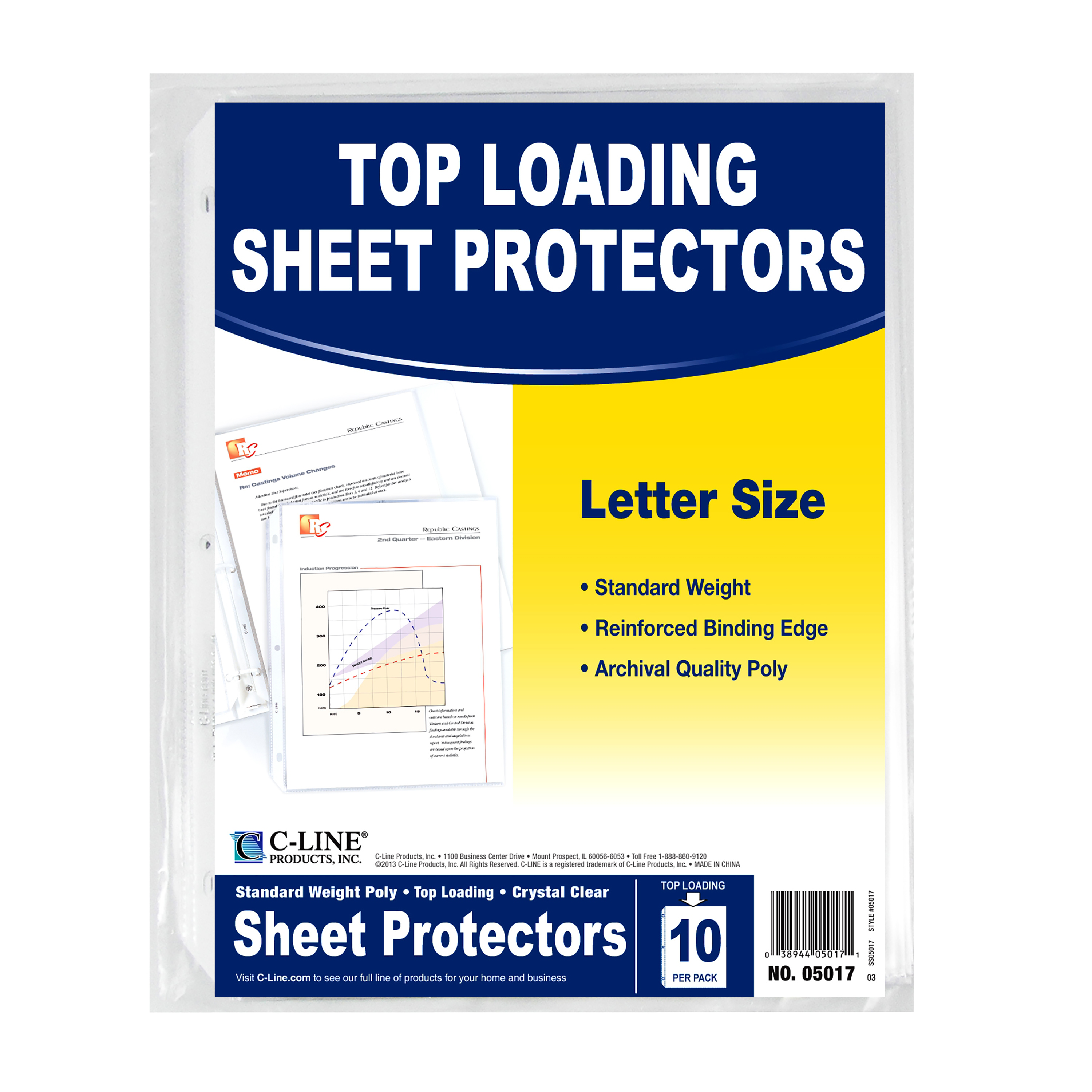POLY SHEET PROTECTORS 10PK CLEAR