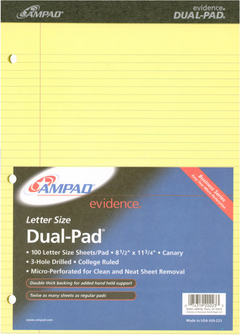 LEGALPAD 100 SHEETS DUAL/CANARY