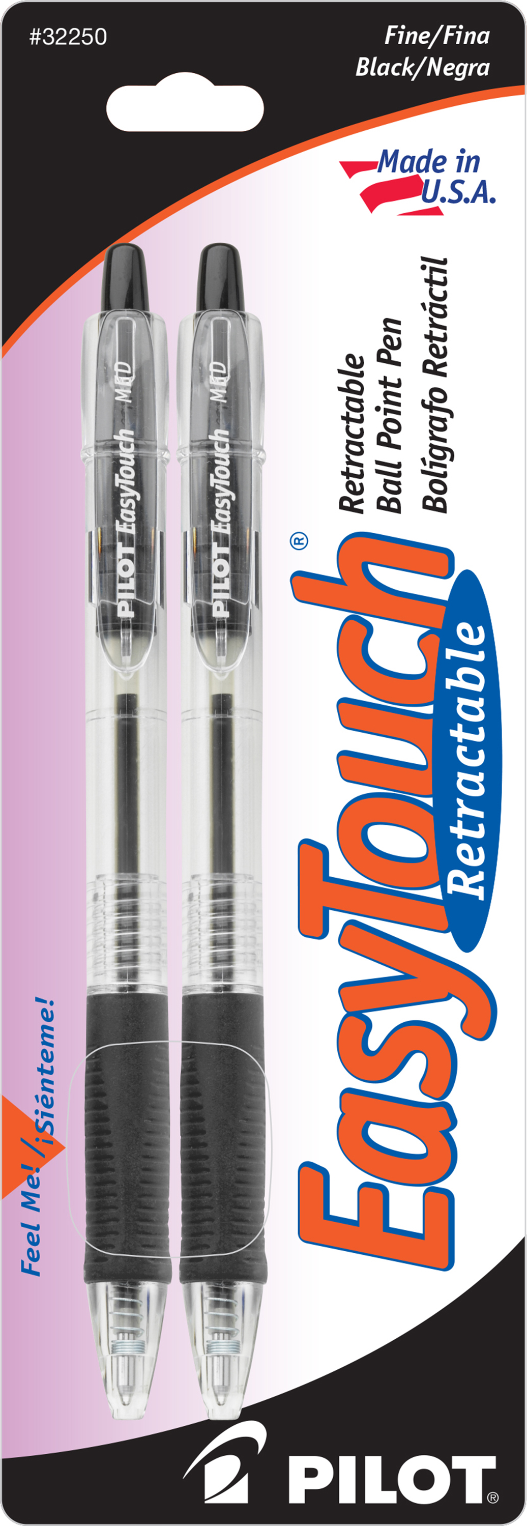 BALLPT 2 PK BLACK FINEPOINT EASYTECH