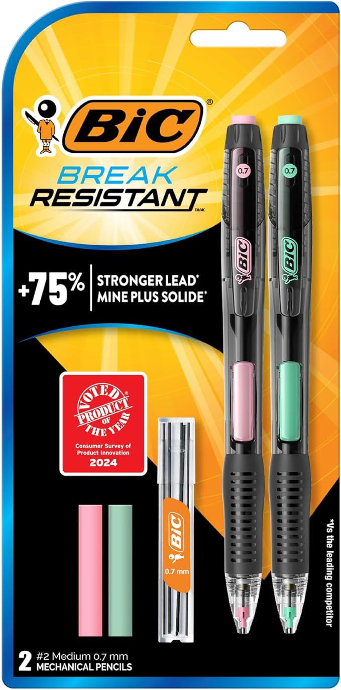 PENCIL BREAK RESISTANT 0.7MM 2PK