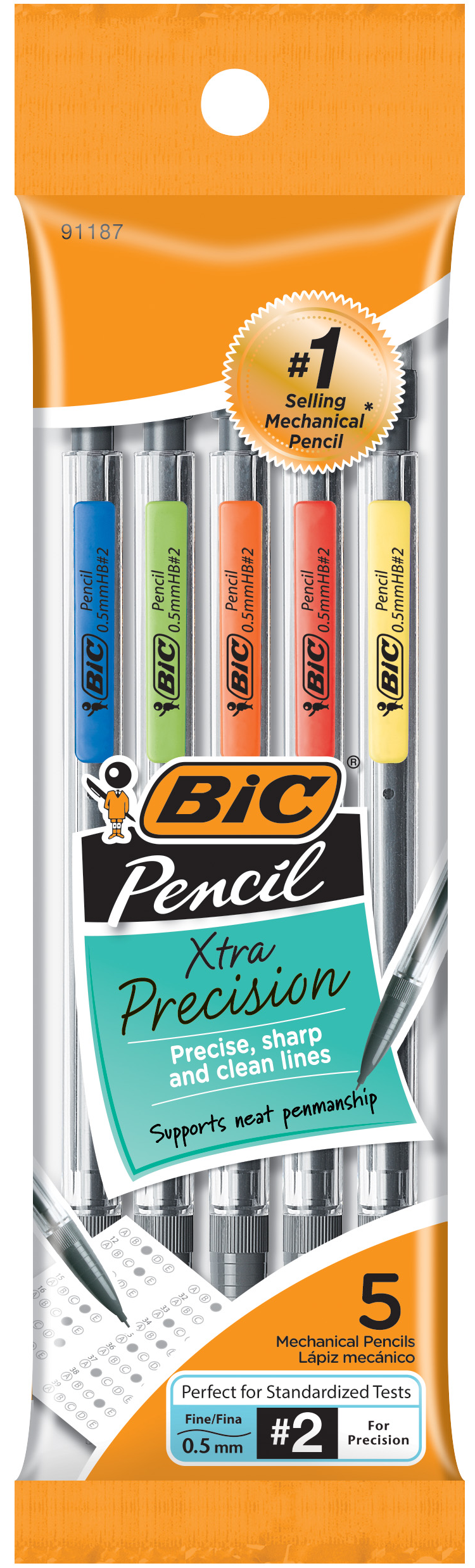 MECH PENCIL .5MM 5PK