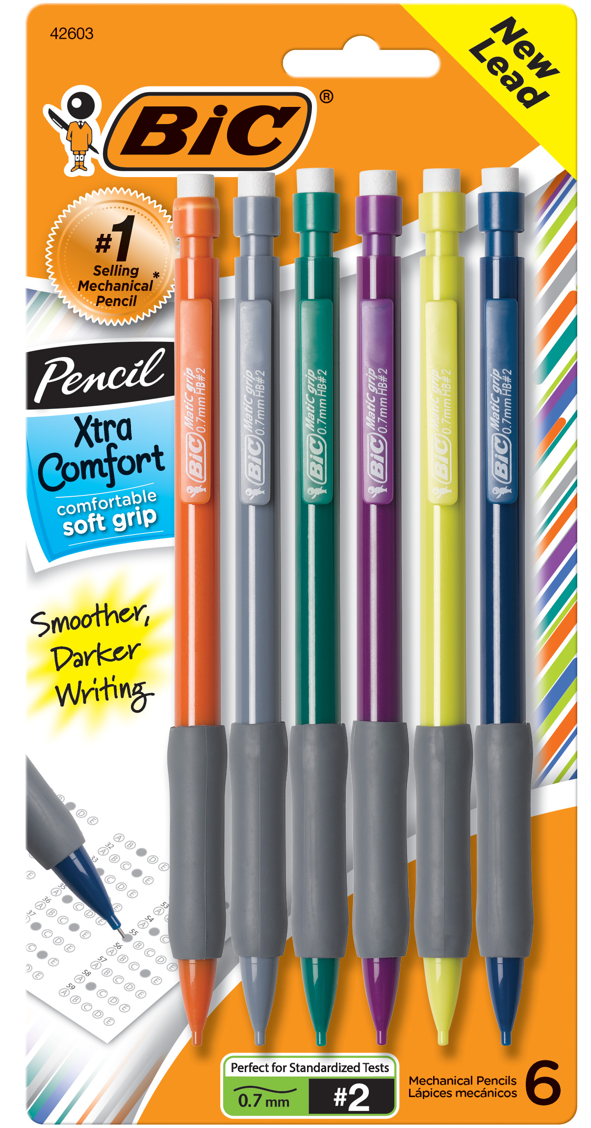 MECH PENCIL .7MM 6PK BIC GRIP