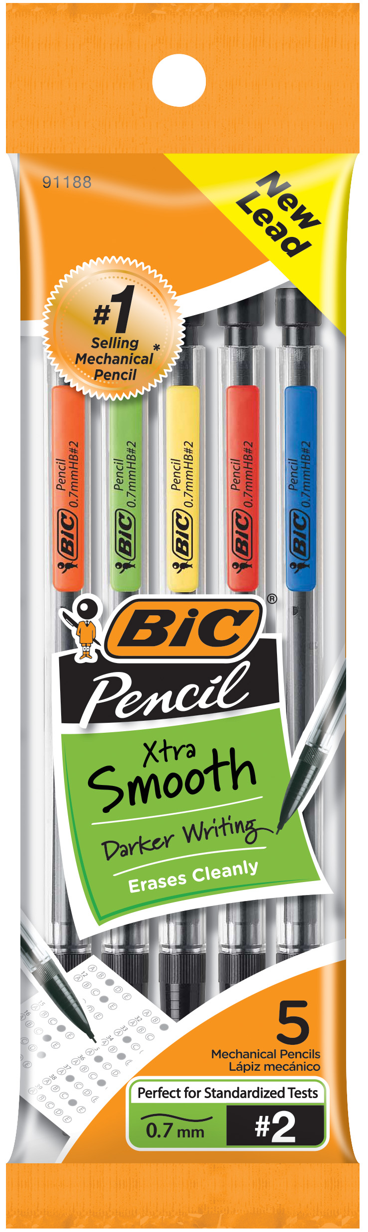 MECH PENCIL .7MM 5PK BIC
