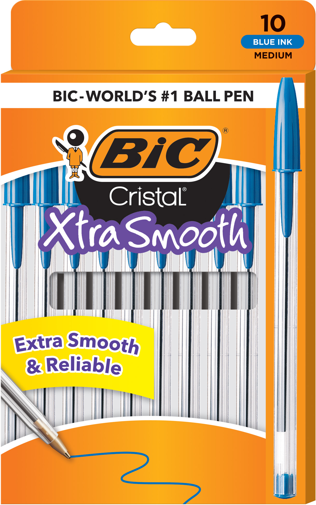 PEN 10PK MED BLUE VP CRISTAL