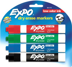 DRY ERASE MARKER 4PK EXPO